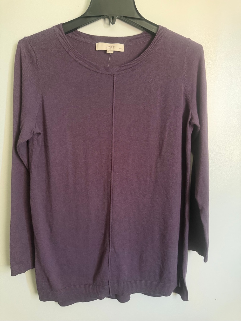LOFT Women's Purple Wool Blend Crewneck Sweater Petite Small NWT